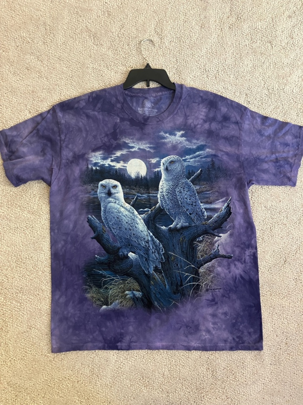 Purple Tie-Dye Snowy Owl Graphic Tee